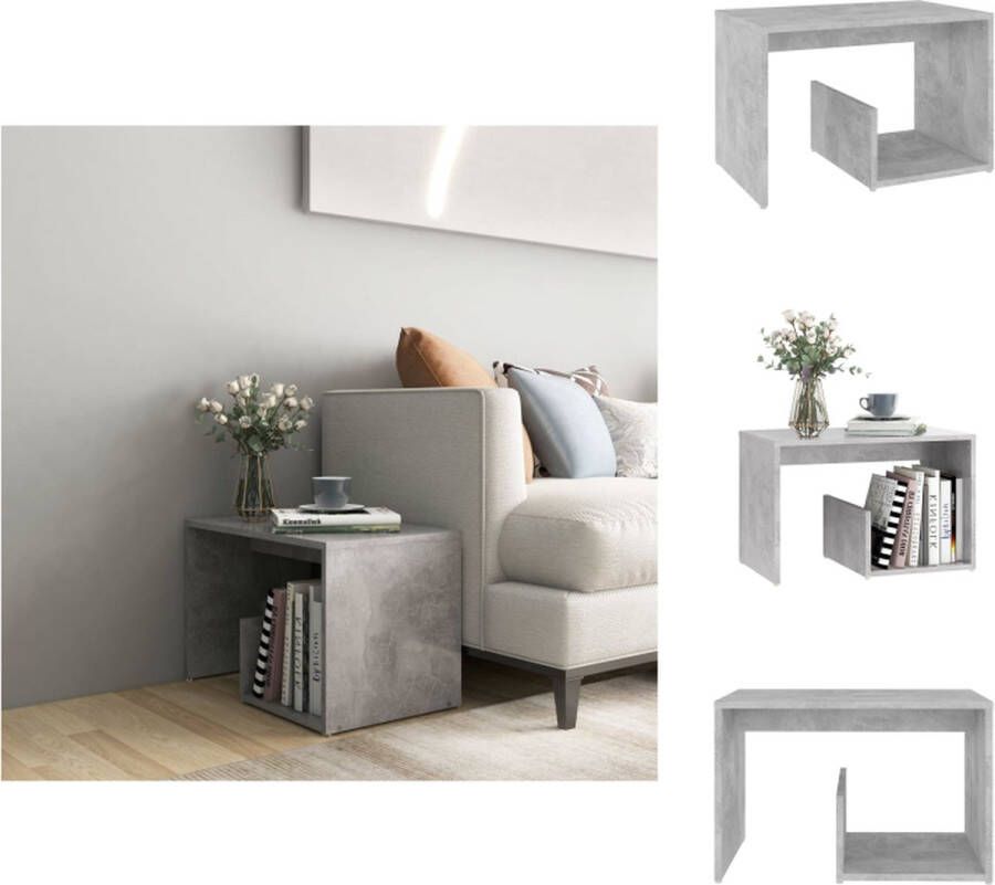 VidaXL Bijzettafel Bijzettafels Tafeltje Tafeltjes Bijzettafel 59x36x38 cm bewerkt hout betongrijs
