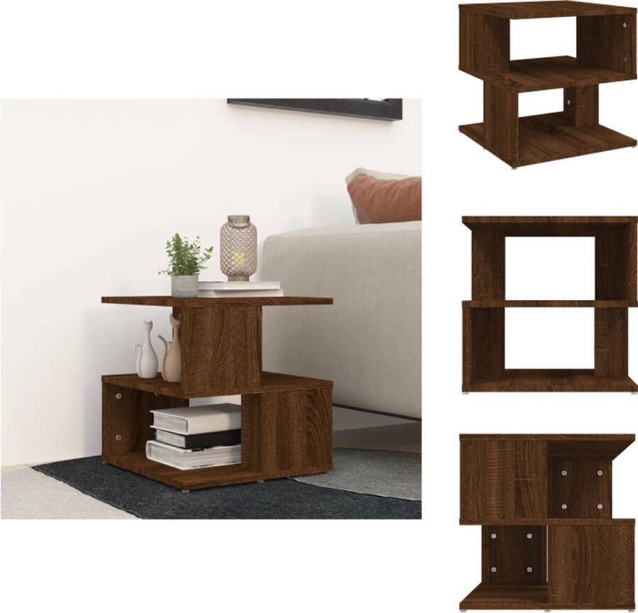 VidaXL Bijzettafel Bijzettafels Eindtafel Salontafel Bijzettafel 40x40x40 cm bewerkt hout bruineikenkleurig