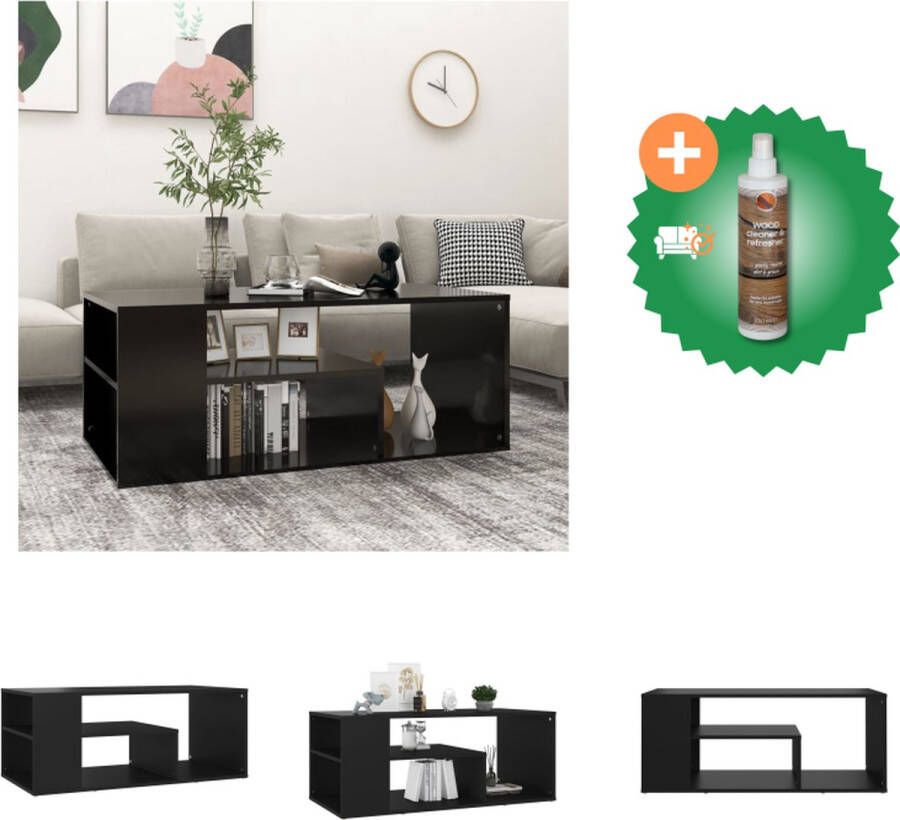 VidaXL Woonkamertafel Salontafel 100 x 50 x 40 cm Stabiel en duurzaam Zwart spaanplaat Tafel Inclusief Houtreiniger en verfrisser