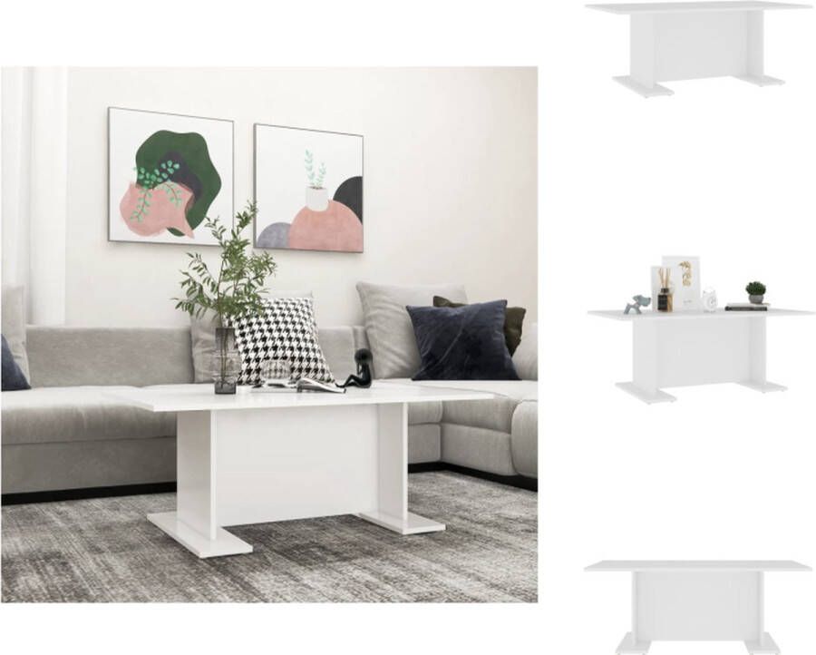 VidaXL Salontafel Salontafels Koffietafel Koffietafels Salontafel 103 5x60x40 cm bewerkt hout wit