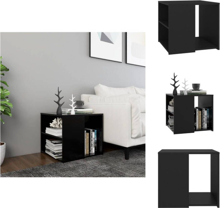VidaXL Bijzettafeltje Bijzettafeltjes Salontafel Salontafels Bijzettafel 50x50x45 cm bewerkt hout zwart - Foto 2