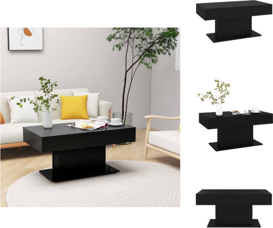 VidaXL Salontafel Salontafels Koffietafel Koffietafels Salontafel 96x50x45 cm bewerkt hout zwart - Foto 2