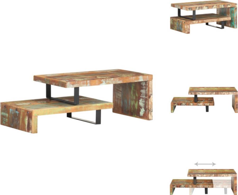 VidaXL Salontafel Salontafels Koffie Tafel Koffie Tafels 2-delige Salontafelset massief gerecycled hout - Foto 3