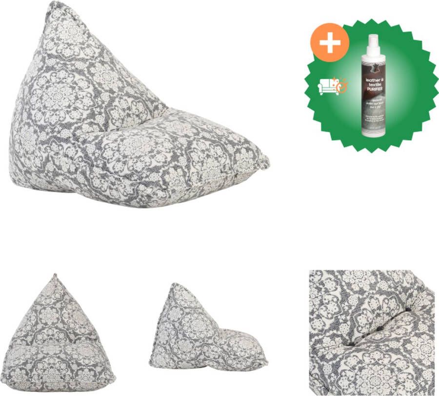 VidaXL Zitzak Lichtgrijs 72 x 95 x 70 cm Katoenen bekleding Zitzak Inclusief Reiniger