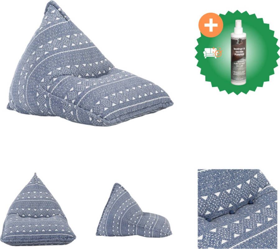 VidaXL Zitzak Patchwork 72 x 95 x 70 cm Indigo Zitzak Inclusief Reiniger