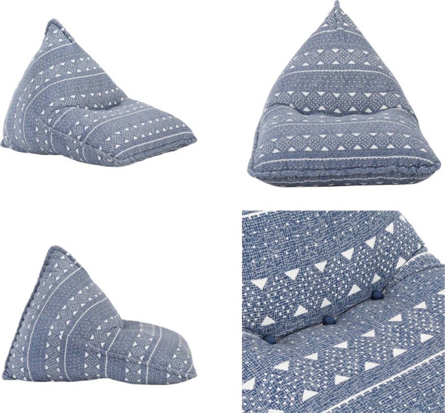 VidaXL Zitzak stof patchwork indigo Palletbankkussen Palletbankkussens Bankkussen Bankkussens