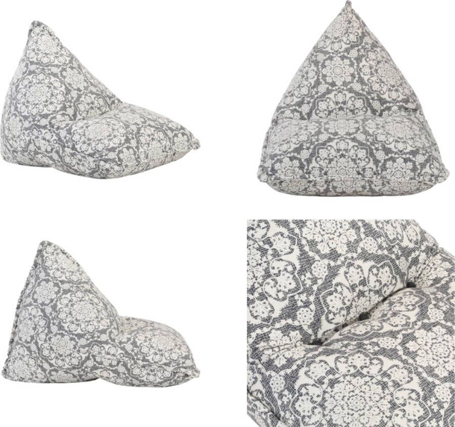 VidaXL Zitzak stof patchwork lichtgrijs Palletbankkussen Palletbankkussens Bankkussen Bankkussens