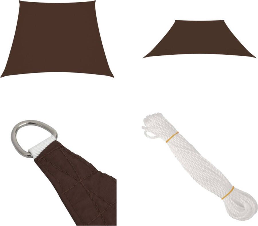 VidaXL Zonnescherm trapezium 3 4x3 m oxford stof bruin Zonnescherm Zonwering Outdoor Decoratie Tuindecoratie Patio Set Terrassenset Garden Furniture Zonnezeil Zonnezeilen Zonnedoek Zonnedoeken