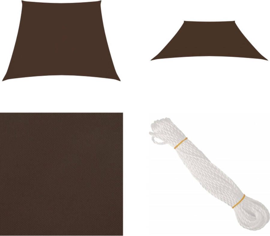VidaXL Zonnescherm trapezium 4 5x4 m oxford stof bruin Zonnezeil Zonnezeilen Zonnedoek Zonnedoeken