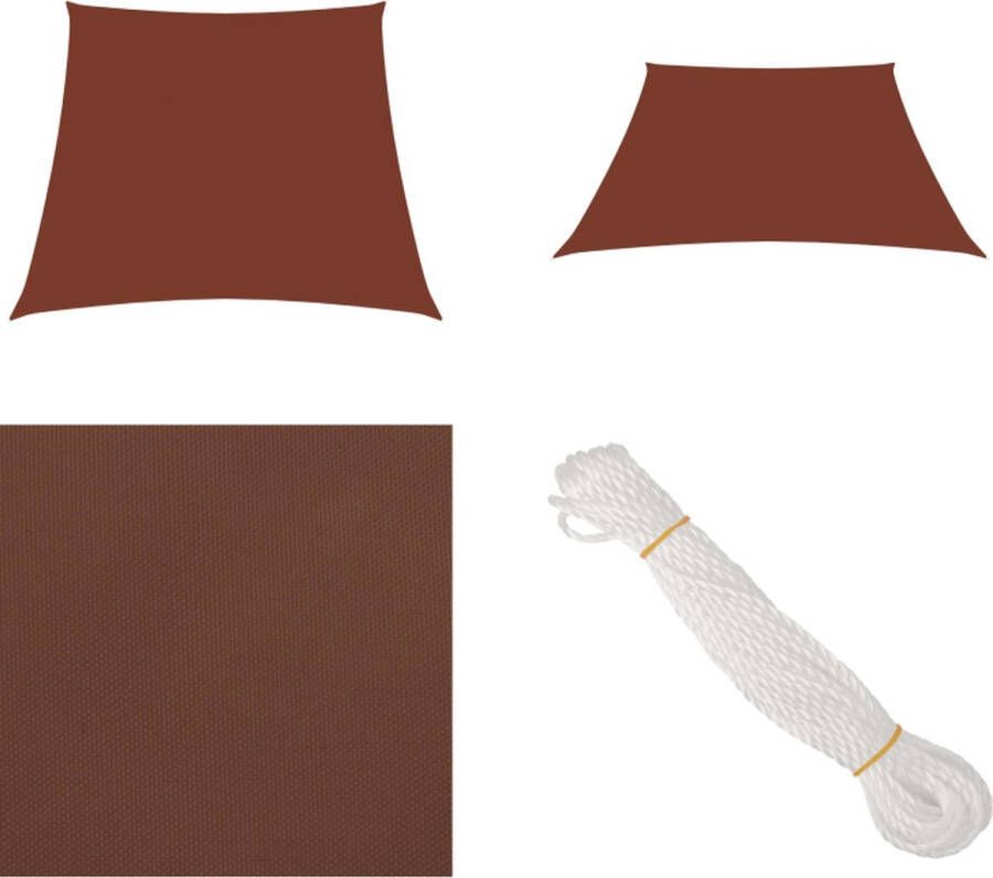VidaXL Zonnescherm trapezium 4 5x4 m oxford stof terracottakleurig Zonnezeil Zonnezeilen Zonnedoek Zonnedoeken