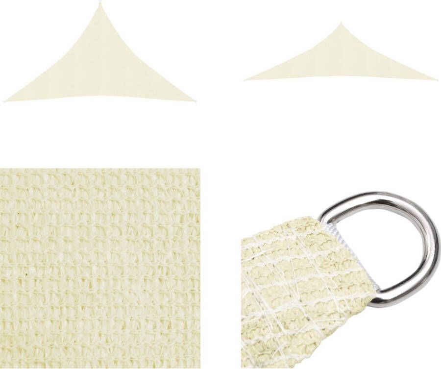 VidaXL Zonnezeil 160 g m² 3-5x3-5x4-9 m HDPE crèmekleurig Zonnezeil Zonnezeilen Zonnescherm Zeilen Schaduw Zeilen