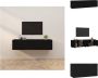 VidaXL Zwarte TV-wandmeubel 80 x 34.5 x 40 cm (B x D x H) Bewerkt hout Kast - Thumbnail 2