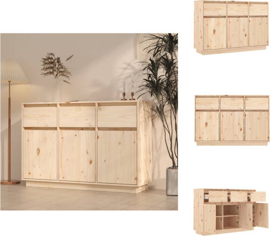 VidaXL Dressoir Dressoirs Opbergkast Kast Dressoir 110x34x75 cm massief grenenhout - Foto 2