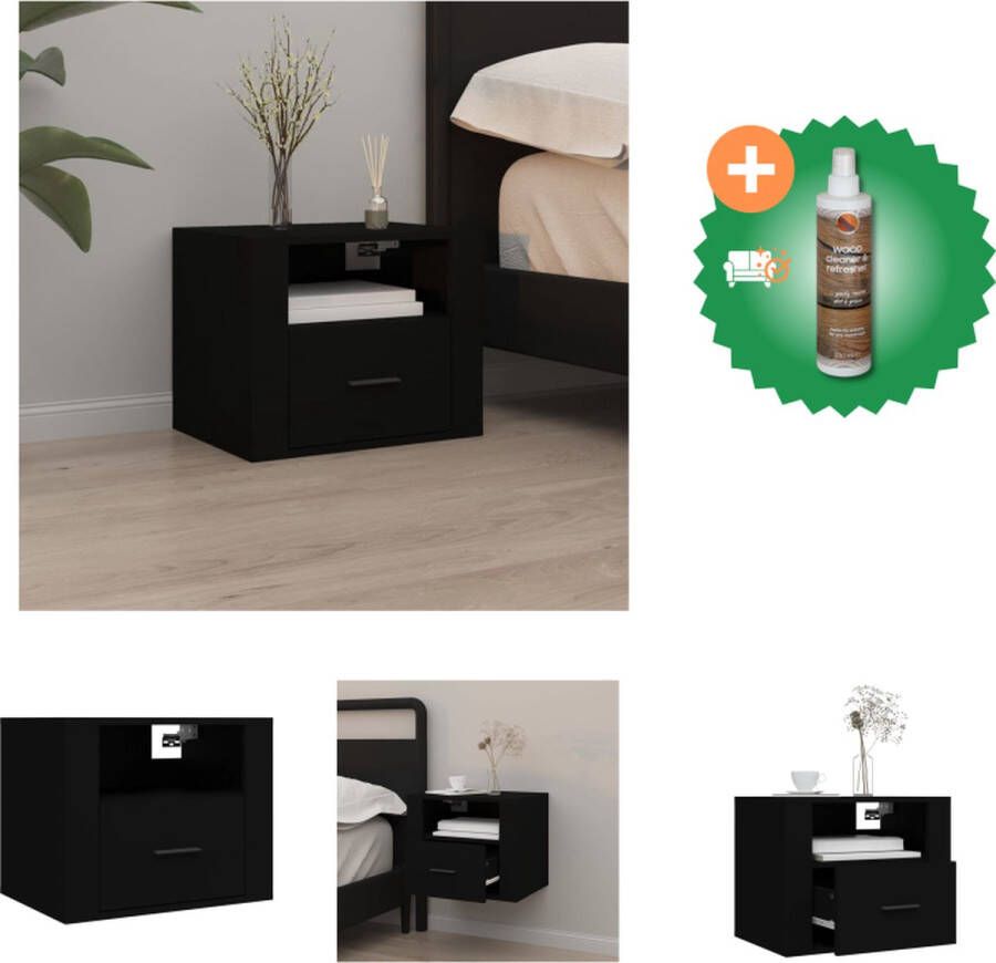 VidaXL Wandgemonteerd Nachtkastje Elegant Meubelen Afmetingen- 50 x 36 x 40 cm Ken- Massief grenenhout Kast Inclusief Houtreiniger en verfrisser