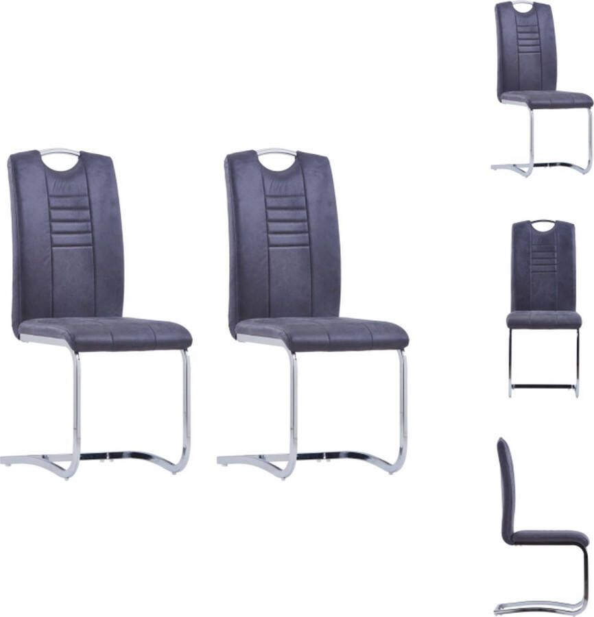 VidaXL Zwevende eetkamerstoelen set 42 x 52 x 100 cm grijs Eetkamerstoel