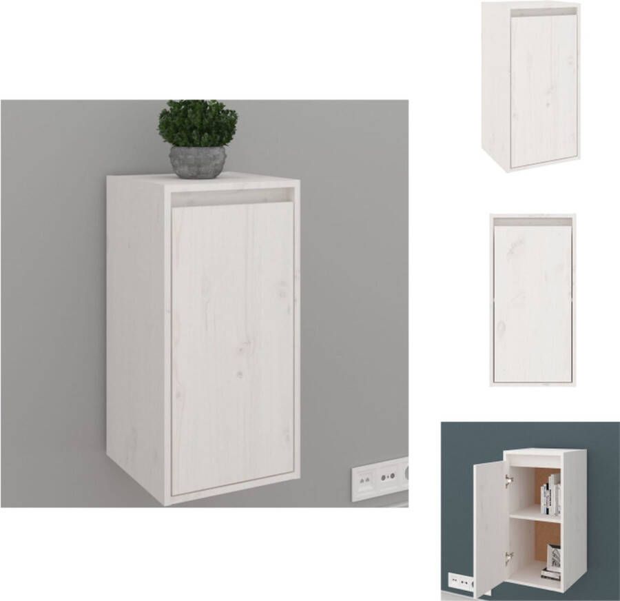 VidaXL Wandkast Wandkasten Hangkast Wandgemonteerde Kast Wandkast 30x30x60 cm massief grenenhout wit