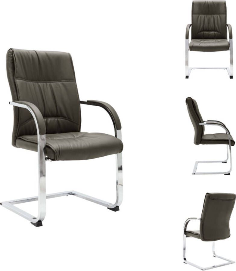 VidaXL Zwevende kantoorstoel grijs 58 x 67.5 x 102 cm (B x D x H) kunstleer ijzer 110 kg Bureaustoel