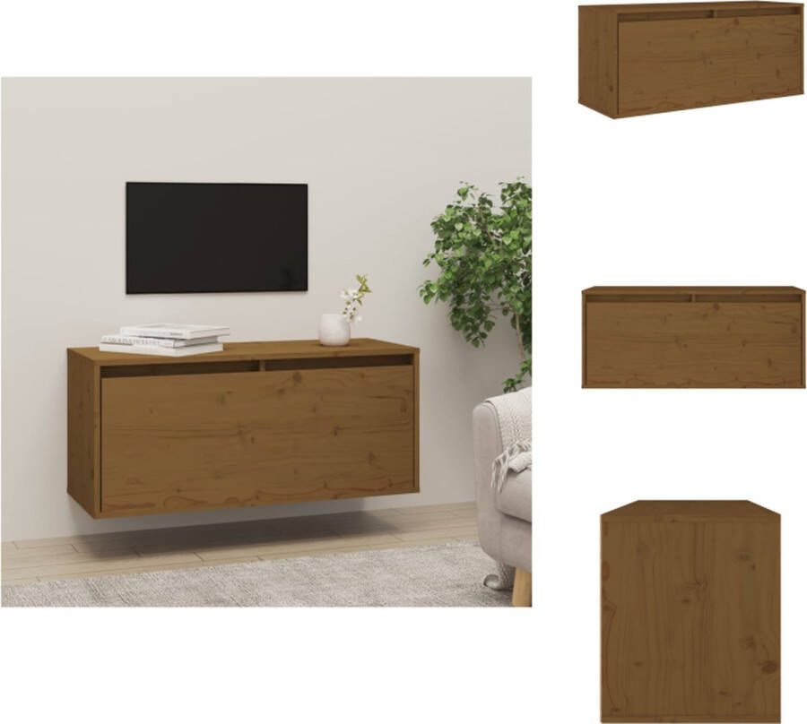 VidaXL Wandkast Wandkasten Hangkast Hangende Kast Wandkast 80x30x35 cm massief grenenhout honingbruin