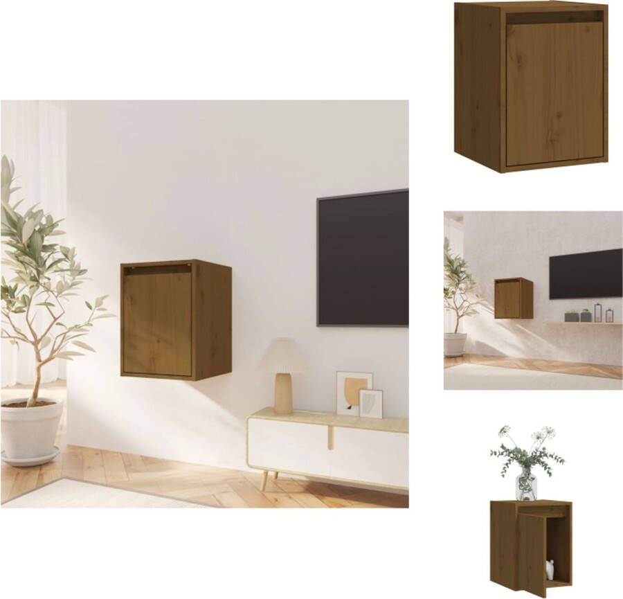 VidaXL Wandkast Wandkasten Houten Wandkast Hangkast Wandkast 30x30x40 cm massief grenenhout honingbruin