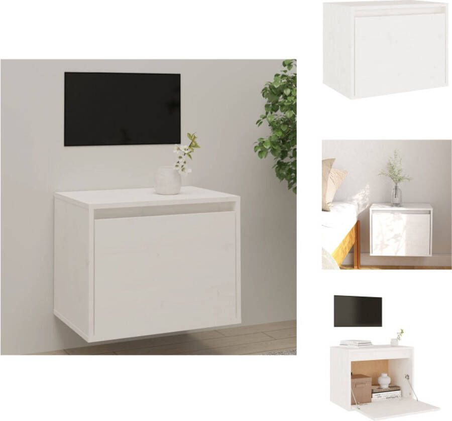VidaXL Wandkast Wandkasten Hangkast Hangende Kast Wandkast 45x30x35 cm massief grenenhout wit