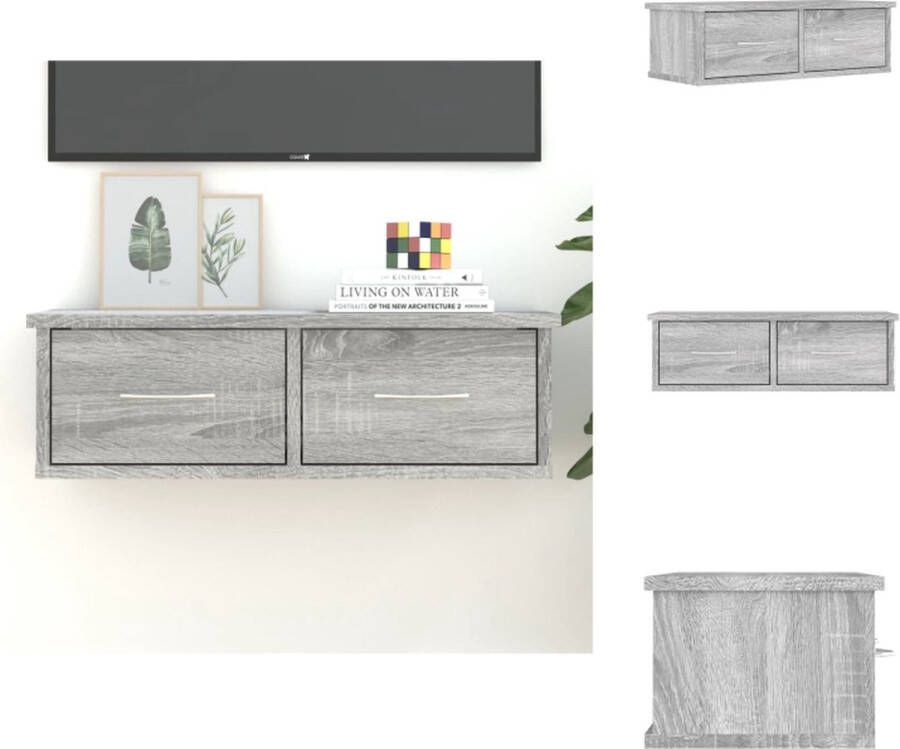 VidaXL Zwevende TV-kast Grijs Sonoma Eiken 60x26x18.5 cm Wandsteun