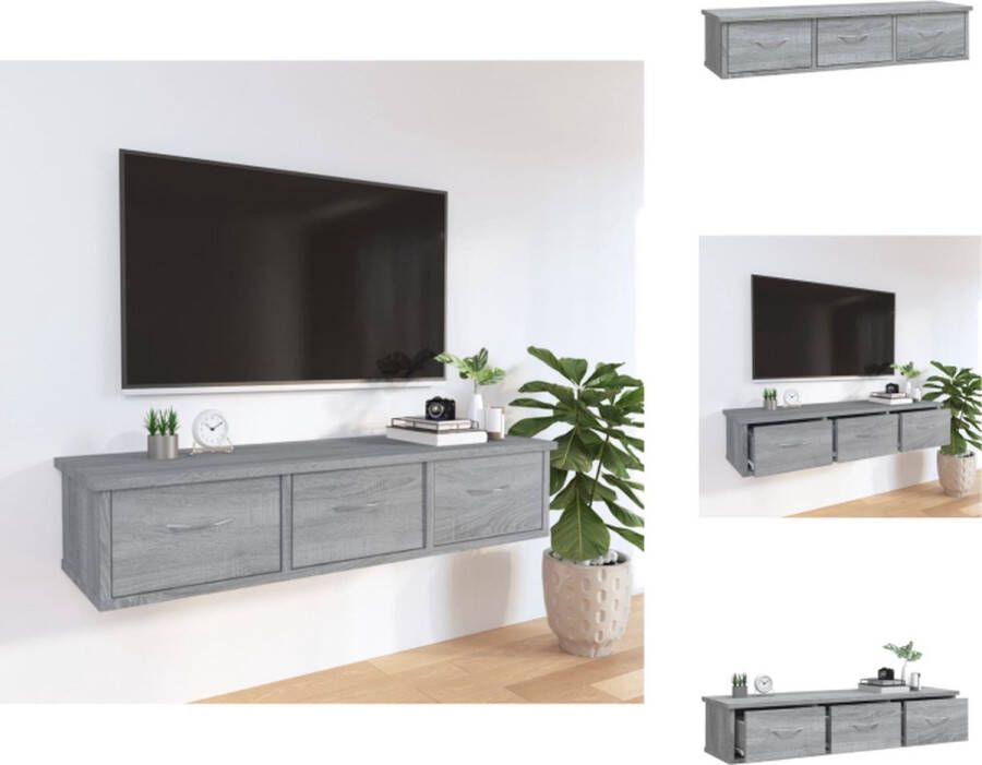 VidaXL Wandkast Wandkasten Hangkast Hangende Kast Wandkast 88x26x18-5 cm bewerkt hout grijs sonoma eikenkleurig