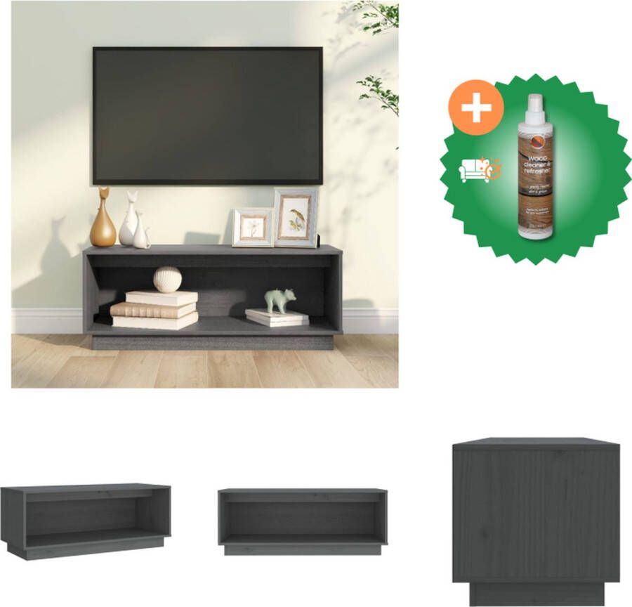VidaXL Zwevende TV-meubel TV-meubels Afmetingen- 90 x 35 x 35 cm Grijs Kast Inclusief Houtreiniger en verfrisser
