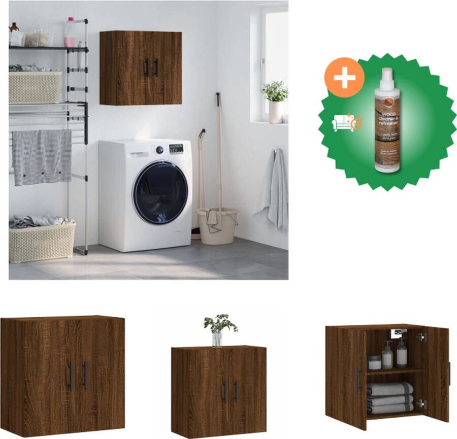 VidaXL Zwevende Wandkast Bruineiken 60 x 31 x 60 cm Duurzaam hout Opbergruimte Wandgemonteerd Displayfunctie Montage vereist Kast Inclusief Houtreiniger en verfrisser
