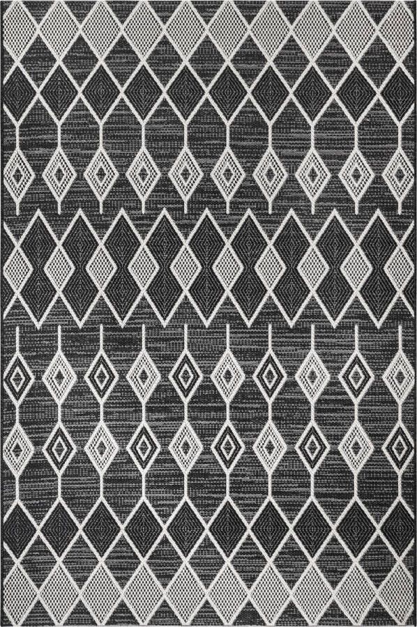 VIDI -Pavia Vloerkleed 160 X 230 CM Tapijt Hoogwaardige kwaliteit Outdoor vloerbekleding Special Edition Laagpolige vloerkleed Zwart - Foto 2