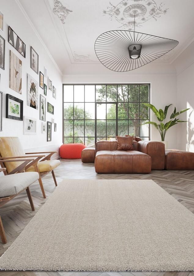 VIDI BASSANO DEL GRAPPA Hoogpolig Vloerkleed 200 x 290 cm Luxe Comfort in Crème Tint Ideaal voor Woonkamer Slaapkamer en Kinderkamer Duurzaam en Stijlvol Tapijt Perfect als Kerstcadeau en Decoratie Geschikt voor alle Interieurstijlen