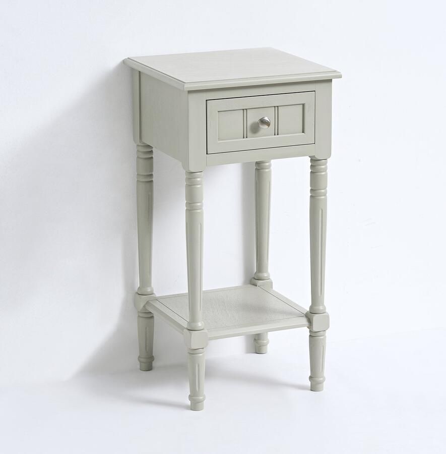 VIDI Eldur Bijzettafel Nachtkastje Met Lade Nachtkast Hout Kast Kastje Bijzettafel voor Slaapkamer Woonkamer 36 x 36 x 72 cm Hout Grijs