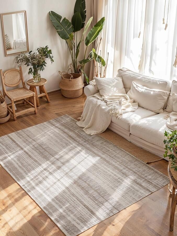 VIDI -Palermo Vloerkleed 160 X 230 CM Tapijt Hoogwaardige kwaliteit Outdoor vloerbekleding Special Edition -Laagpolige vloerkleed Grijs Bruin