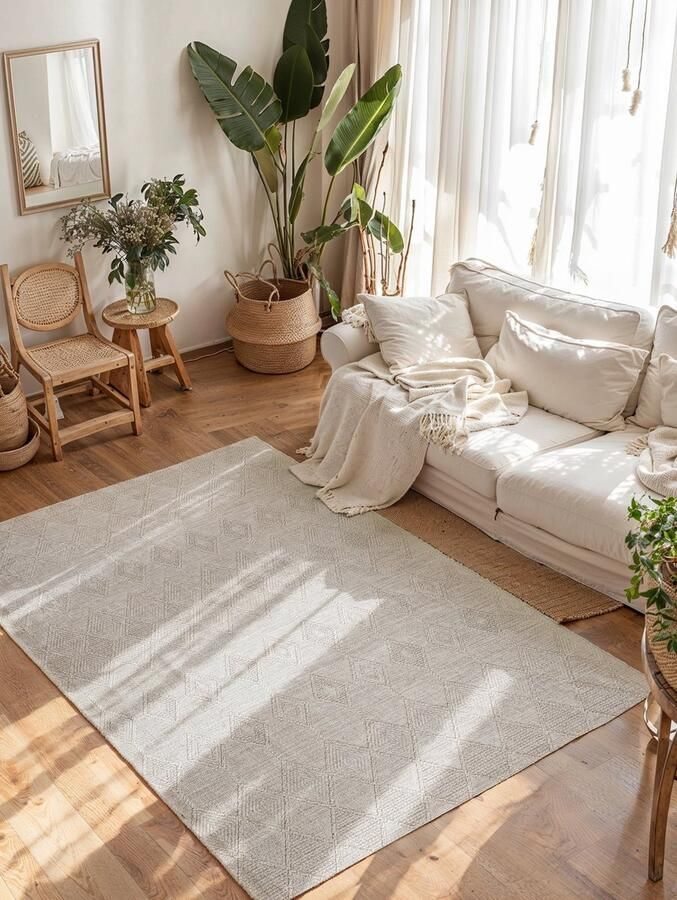 VIDI -Pavia Vloerkleed 160 X 230 CM Tapijt Hoogwaardige kwaliteit Outdoor vloerbekleding Special Edition Laagpolige vloerkleed Beige