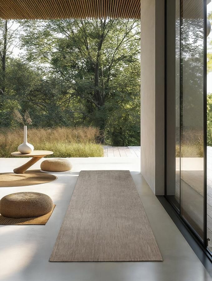 VIDI -Pistoia Vloerkleed 80 X 200 CM Tapijt Hoogwaardige kwaliteit Outdoor vloerbekleding Special Edition Laagpolige vloerkleed Taupe Vloerkleed Tapijt Vloerbekleding