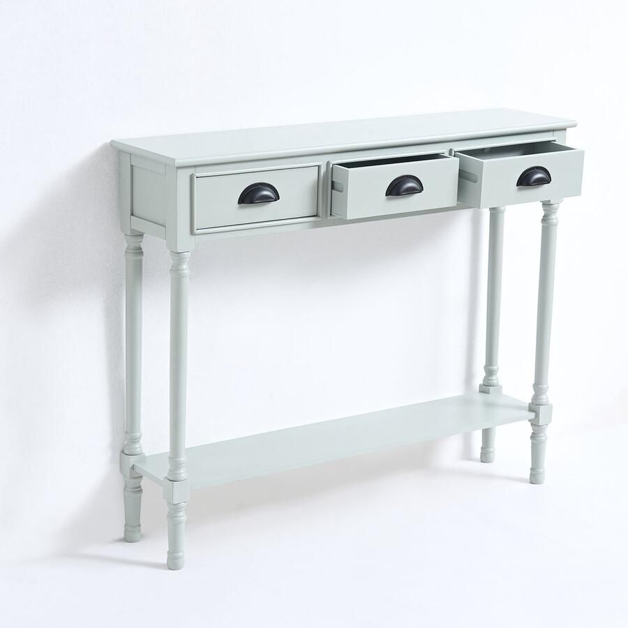 VIDI Stjerne Sidetable Bijzettafel Consoletafel Hout Grijs 100 x 24 x 81 cm Houten kast Multifunctionele Console Tafel voor Hal Woonkamer Entree Bijzettafeltjes Woonkamer - Foto 2