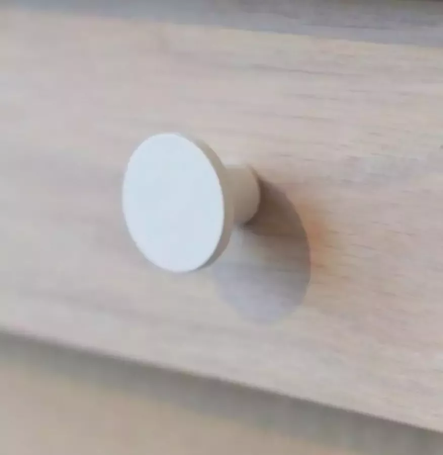 Viefe Knop mat wit doorsnede Ø26 mm Meubelknop keukenknop kastknop incl. schroeven H005