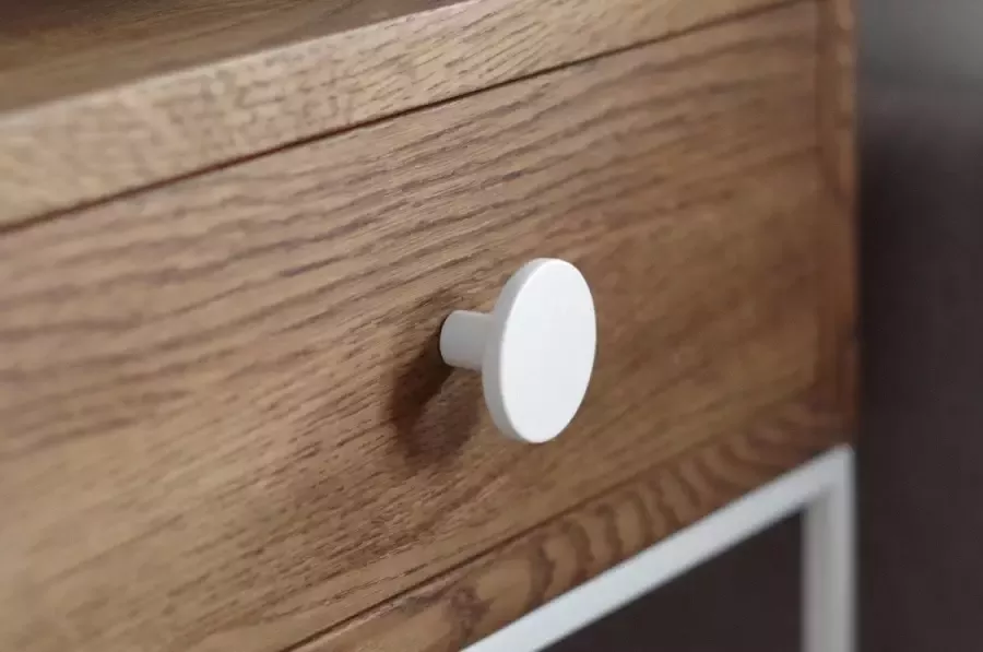 Viefe Knop mat WIT Doorsnede Ø41 mm keukenknop kastknop meubelknop kastgreep incl. schroeven H006