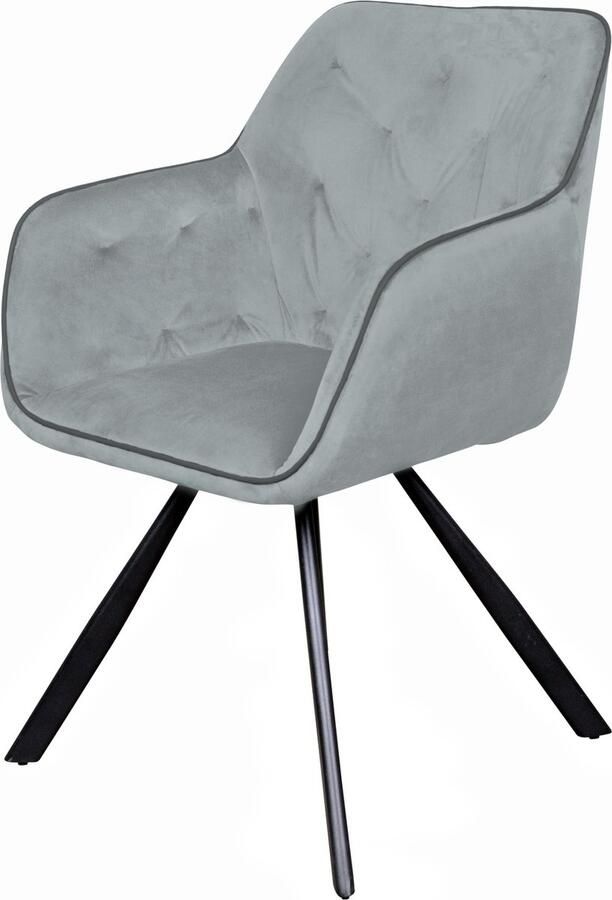 Kayoom Stoel Eann 125 stoel in retro-ontwerp elegant ontwerp stijlvol onderhoudsvriendelijk fluweelzachte stofbekleding edel ontwerp (1 stuk) - Foto 9