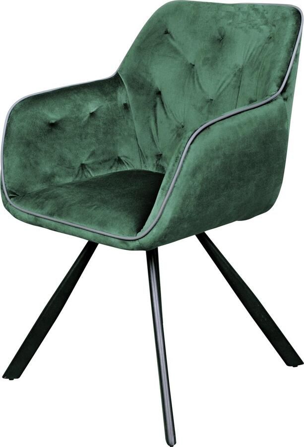 Kayoom Stoel Eann 125 stoel in retro-ontwerp elegant ontwerp stijlvol onderhoudsvriendelijk fluweelzachte stofbekleding edel ontwerp (1 stuk) - Foto 3