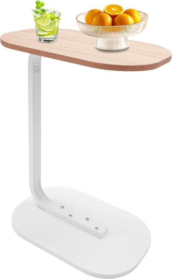 Vigos Bijzettafel C vorm Salontafel Bijzettafel Banktafel Klein Tafeltje Bruin