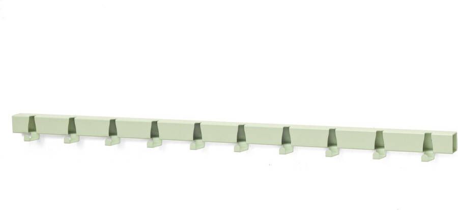 Vij5 Coatrack By The Meter metalen design kapstok met 10 haken RAL6019 mint-groen - Foto 2
