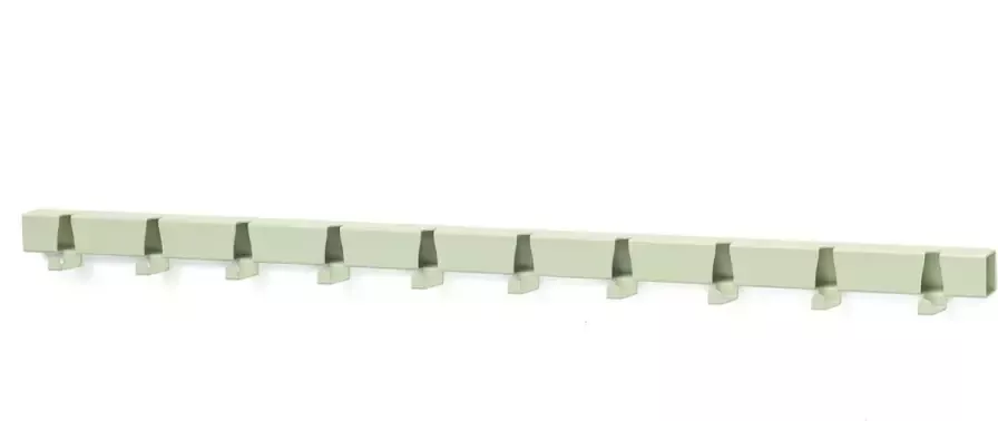 Vij5 Coatrack By The Meter metalen design kapstok met 10 haken RAL6019 mint-groen - Foto 3