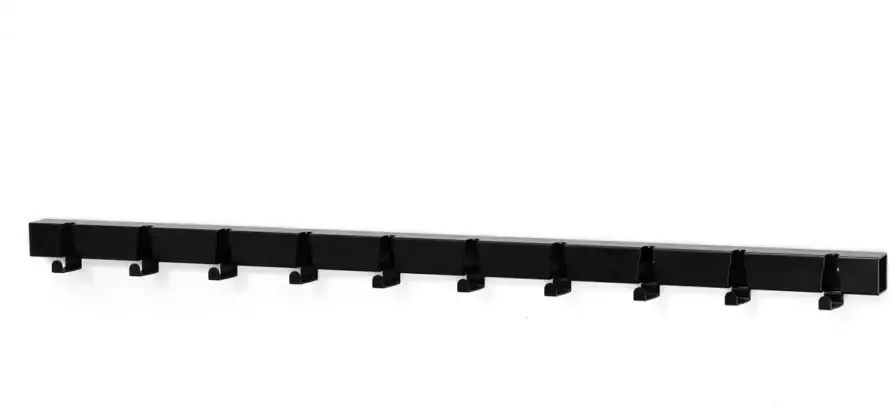 Vij5 Coatrack By The Meter metalen design kapstok met 10 haken RAL9017 zwart