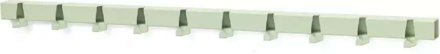 Vij5 Mint Groenen metalen wandkapstok tien haken 100 cm. Industrieel kapstok uit buis 3D gelaserd Staal Mintgroen & Maarten Baptist. Ophanghaken voor keuken badkamer slaapkamer smalle hal