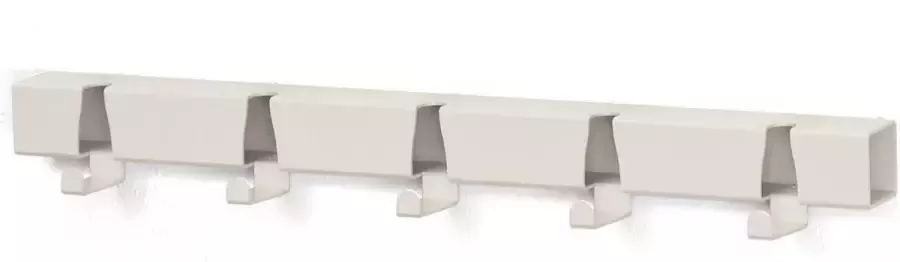 Vij5 Witten metalen wandkapstok vijf haken 50 cm. Industrieel uit buis 3D gelaserd & Maarten Baptsit
