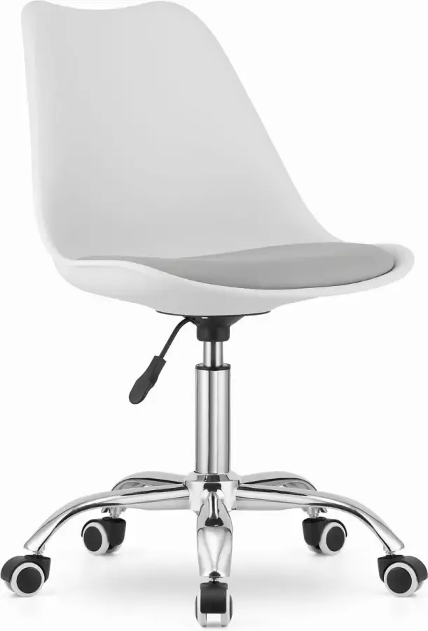 Viking Choice ALBA Bureaustoel draaistoel met wieltjes wit en grijs