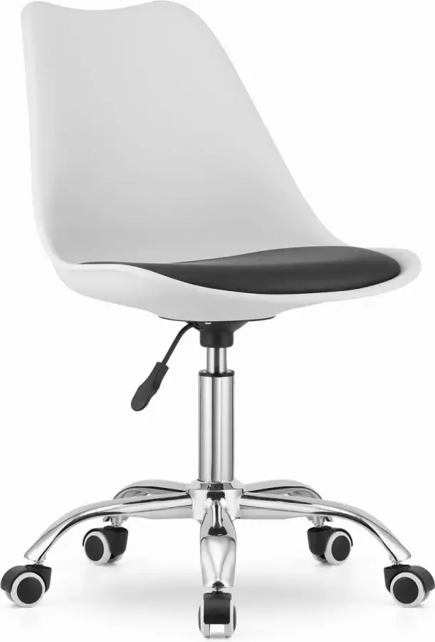 Viking Choice ALBA Bureaustoel draaistoel met wieltjes zwart en wit