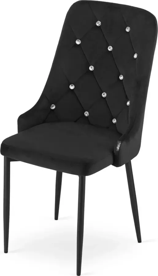 Viking Choice AMORE Velvet eetkamerstoel set van 4 eettafel stoelen zwart