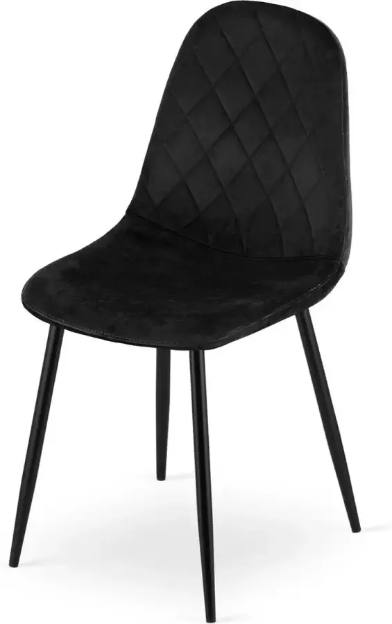 Viking Choice ASTI Velvet eetkamerstoel zwart set van 4 eetstoelen