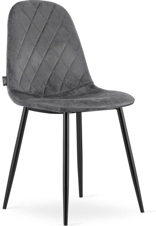 Viking Choice ASTI Velvet stoel set van 4 eetkamerstoelen donkergrijs